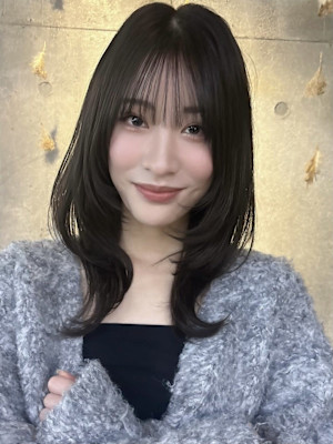 ミディアムレイヤー/港南台/髪質改善#透明感カラー