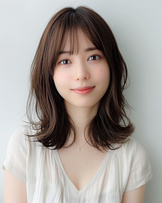 軽やかで動きのあるセミロングレイヤースタイル