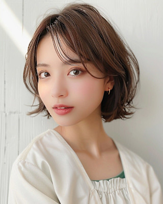 軽やかな動きが魅力のふんわりショートボブ
