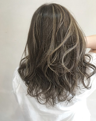 グレージュ/ハイライト/シルバーカラー