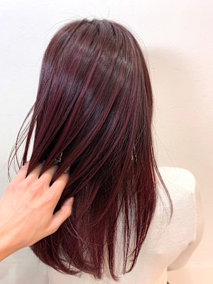 ピンクパープル×バレイヤージュ