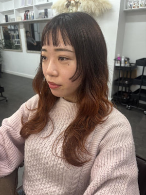姫カット/レイヤーカット/グラデーションからー/暖色カラー