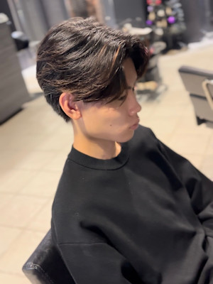 センターパート×ニュアンスパーマ×フェザーパーマ×men's