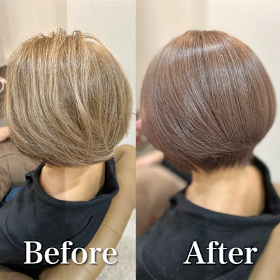 白髪ぼかし(ピンクベージュ)白髪キレイにマイナス10歳