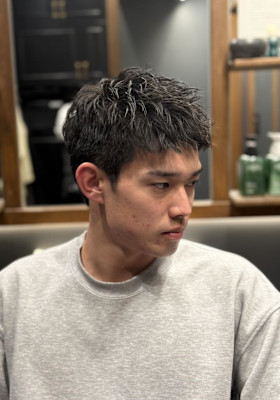 メンズ　ピンパーマ　スパイキーショート　