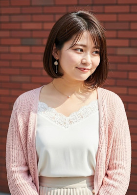 内巻きモテボブ/小顔みせナチュラルボブ/ナチュラルブラウン