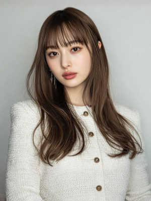 フルバング アッシュベージュ 透明感カラー 20代 艶髪