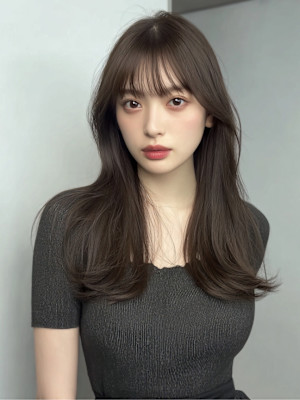 アッシュグレージュ 透明感カラー 髪質改善 顔周りカット