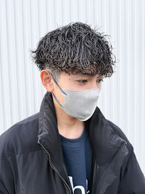 波巻きスパイラルパーマ強め