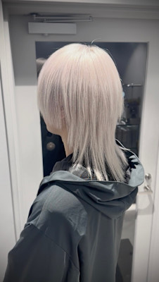 ホワイトウルフ/中性ウルフ/メンズウルフカット