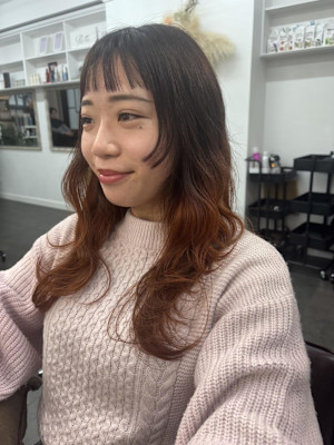 姫カット/レイヤーカット/グラデーションからー/暖色カラー