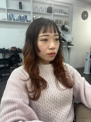 姫カット/レイヤーカット/グラデーションからー/暖色カラー