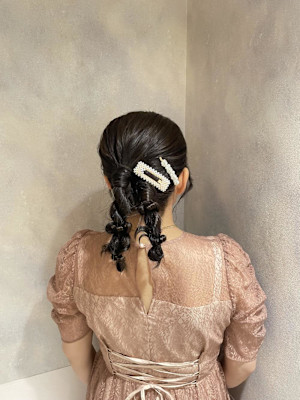 結婚式ヘア/ベージュ/結婚式ヘアアレンジ/横浜ヘアアレンジ