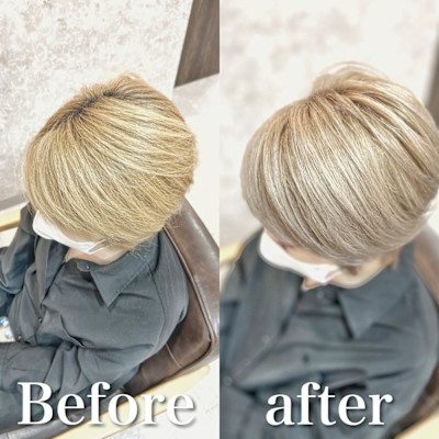 白髪ぼかし(ハイトーンベージュ)白髪キレイにマイナス10歳