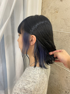 インナーカラー×ブルー[韓国/上尾]