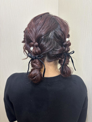 ツインお団子ヘアアレンジ