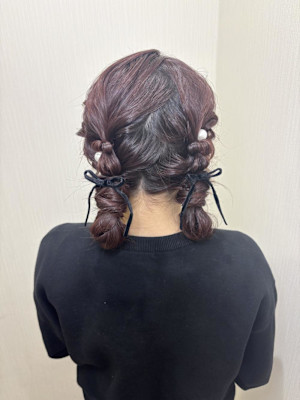 ツインお団子ヘアアレンジ