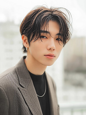 ハンサムショート × センターパート