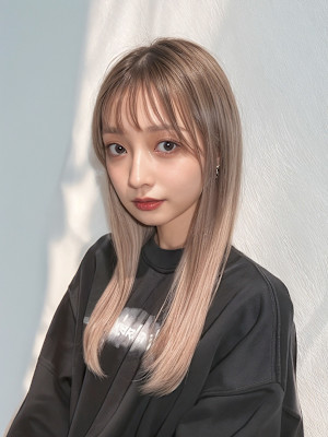 前髪かわいいロングストレート