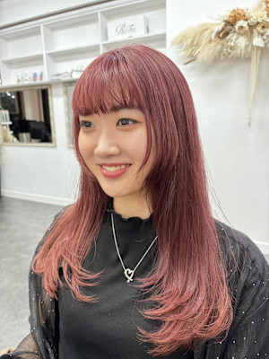 ハイトーンカラー/ブリーチカラー/ブラッドオレンジカラー