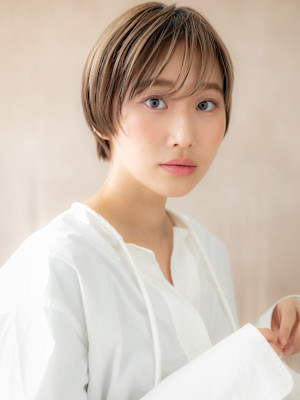 アンブレラカラーメンズライク丸みショートマッシュ20代30代