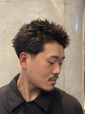 スパイキーショート×テーパーフェード