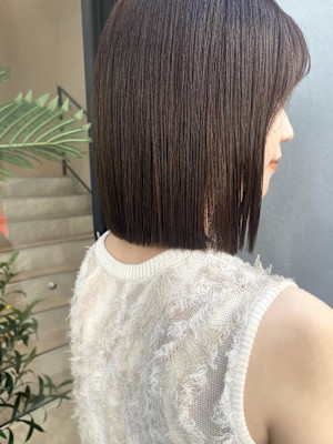 ボブ×ショートボブ×大人ボブ×透明感カラー×切りっぱなしボブ