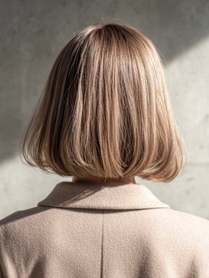 ボブ、ハイトーン、ミルクティー