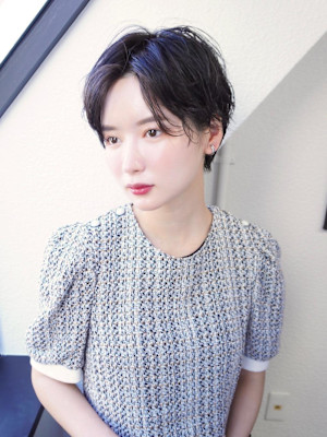 大人ハンサムショートヘアパーマショート