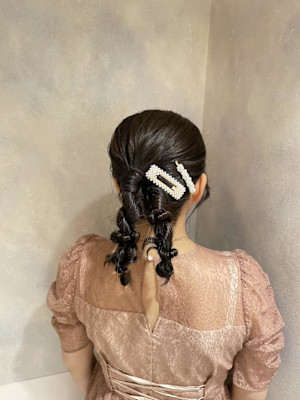 結婚式ヘア/ベージュ/結婚式ヘアアレンジ/横浜ヘアアレンジ