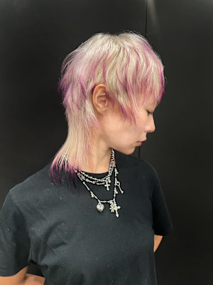 エンドカラー　デザインカラー　ケアブリーチカラー　ウルフ