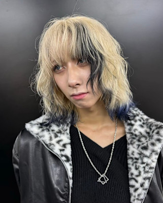 エンドカラー　デザインカラー　ケアブリーチカラー　ウルフ