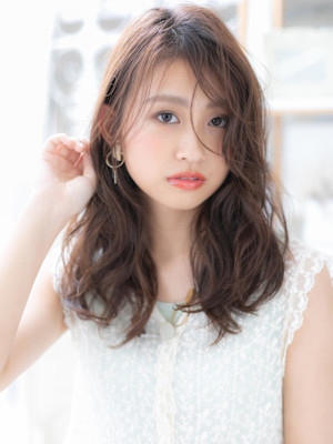 ニュアンスカラー外国人風小顔ウェーブパーマエアウェーブパーマ