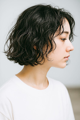 原宿ショートボブミニボブ切りっぱなしボブスパイラルパーマ30