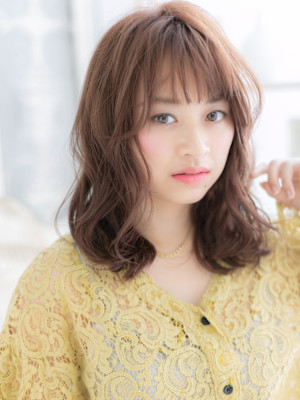 外国人風カシスブラウン抜け感小顔こなれヘアエアウェーブパーマ