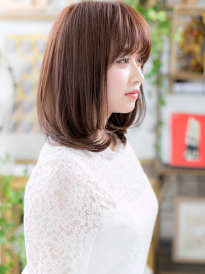 フェザーバングくせ毛風内巻きワンカール　バーガンディ