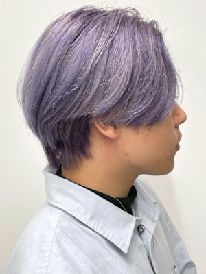 ブリーチカラー ペールパープル アンブレラカラー マッシュ