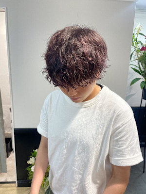 波巻きパーマ/カシスカラー/暖色カラー