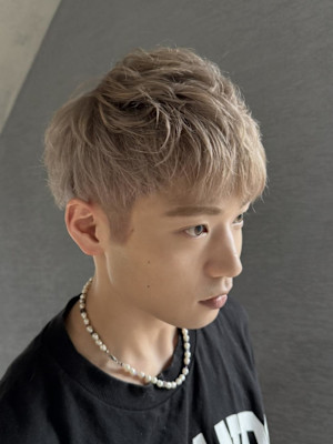 メンズ　ショート　ハイトーン　メンズバレイヤージュ