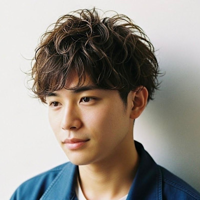 【メンズ】センターパートスタイル