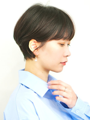 前下がりショート・ボブ/絶壁解消/前髪あり/40代/30代