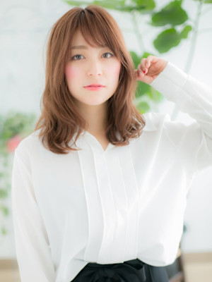 【博多 美容室Blue】透けバング×こっくりピンクベージュ