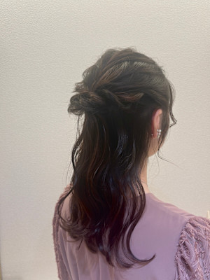 セミロング　halfup arrange