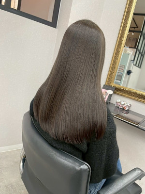 髪質改善/透明感カラー/顔まわりレイヤー/カット/韓国/前髪