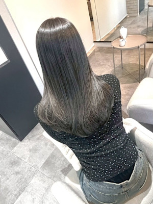 髪質改善/透明感カラー/顔まわりレイヤー/カット/韓国/前髪