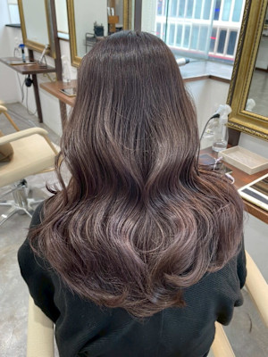 髪質改善/透明感カラー/顔まわりレイヤー/カット/韓国/前髪