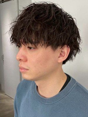 ツイストスパイラルパーマ 束感 ツーブロック メンズパーマ