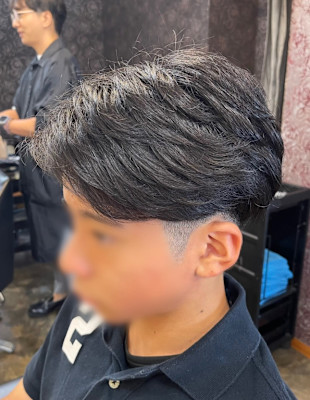 清潔感アップ◎ ナチュラルパーマ × 中学生メンズカット