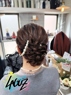 【ヘアセット】クラシックブレイドシニヨン×パールライン