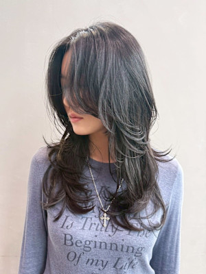 ロングオリーブグレー顔周りレイヤー_ba571721